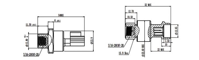 RPT233S 0~20MPa Packard Yazaki 1%FS Керамический датчик давления для системы HAVC 2